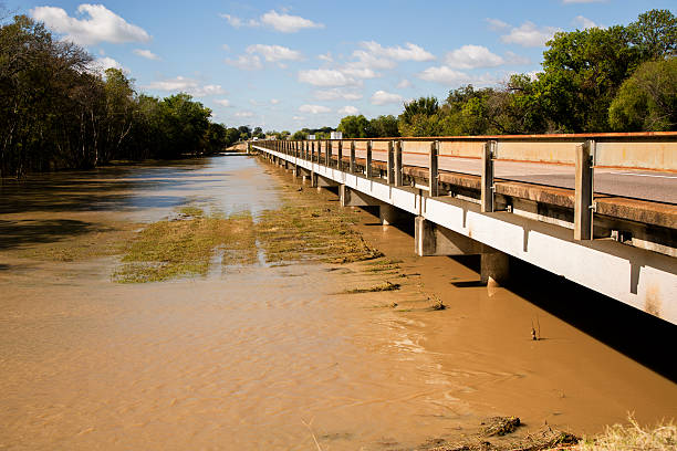 istock Flooding rivers. Bridge. Texas, USA. Severe weather. 495251142