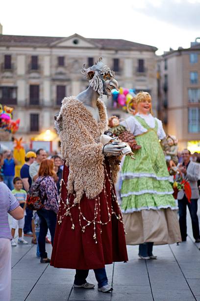 Barcelona, Catalonia, Spain - September 24, 2013: A traditional giants parade at the annual festival La Merce 2013 in Barcelona.