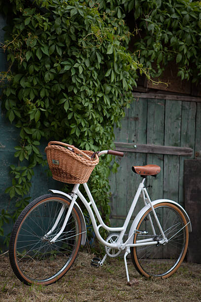 Vintage lady bycicle stock photo