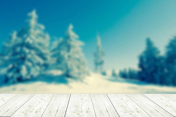 istock winter background with wooden planks 495253926