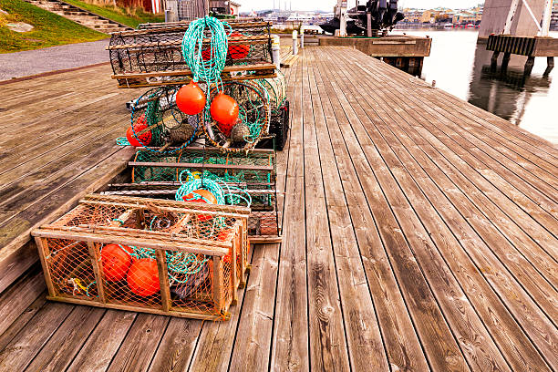 istock Harbour jetty with fishing equipment 495254550