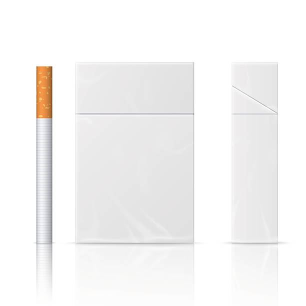 illustrations, cliparts, dessins animés et icônes de réaliste blancs de cigarette pack - cigarette tobacco symbol three dimensional shape