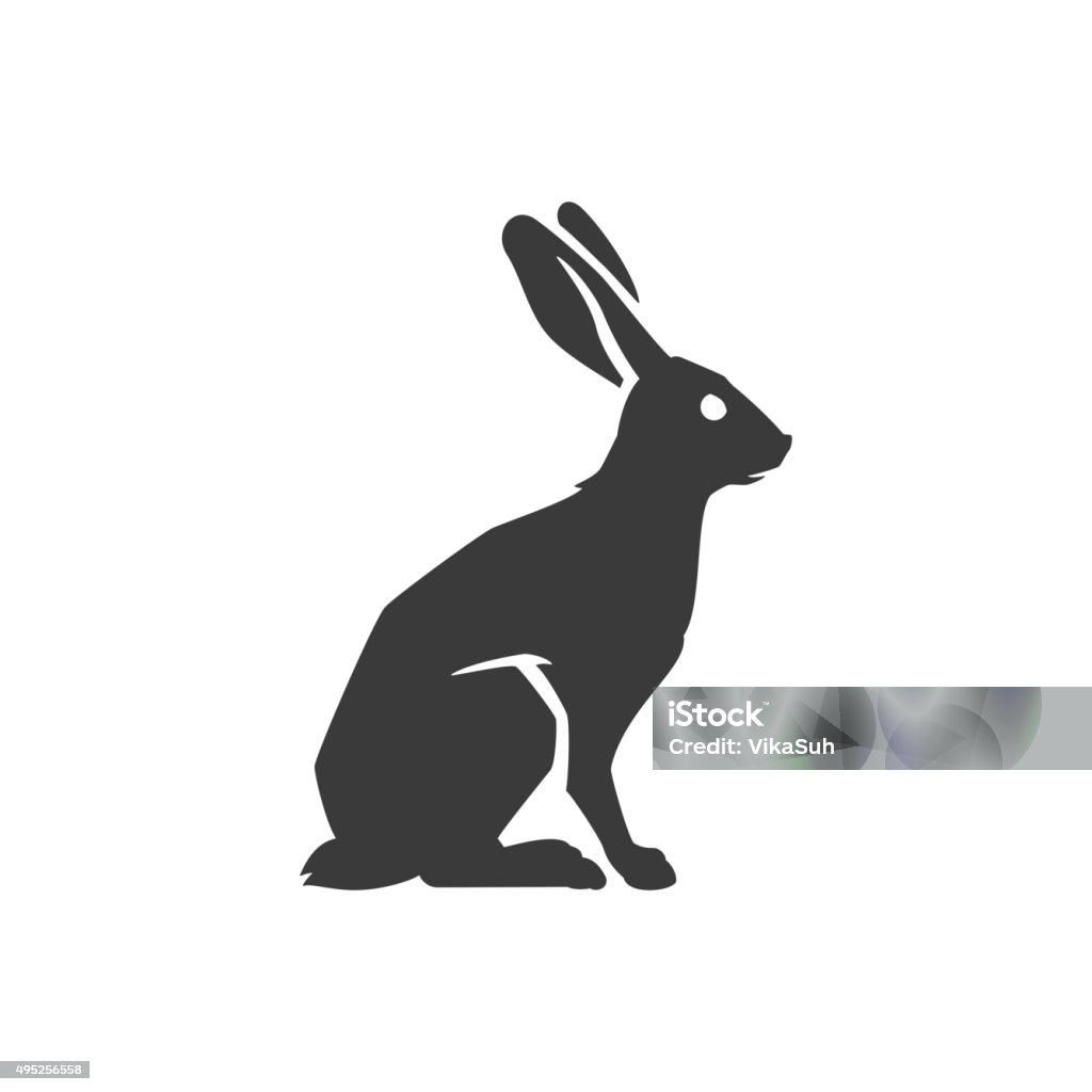 Side Rabbit Vector Design Wild Rabbit Side View Isolated On White Background Vector Object Stock ...