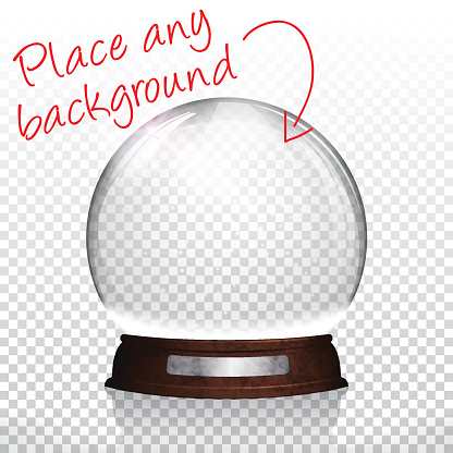 Christmas snow globe for design. With space for your text and your background.