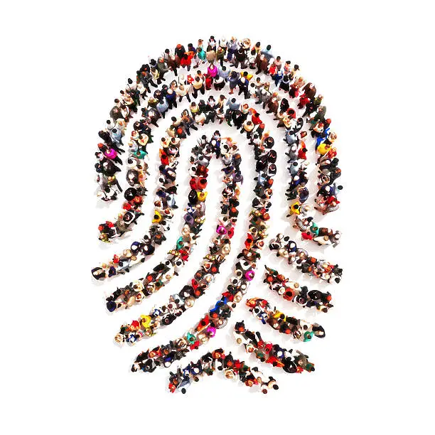 Photo of People in the shape of a fingerprint