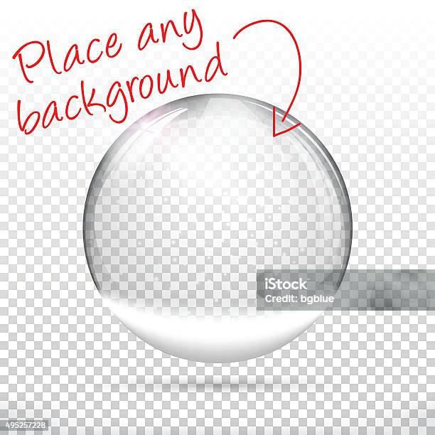 Christmas Snow Globe For Design Blank Background Stock Illustration - Download Image Now - Sphere, Glass - Material, Crystal Ball