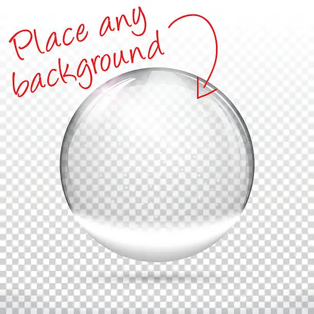 Vector illustration of Christmas snow globe for design - Blank Background