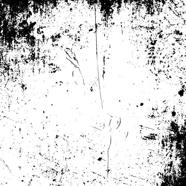 realistyczne wektor grunge tekstury czarny i biały - macro backgrounds abstract dirty stock illustrations