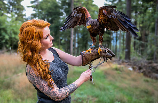 istock The Lady with the harris hawk 495267964