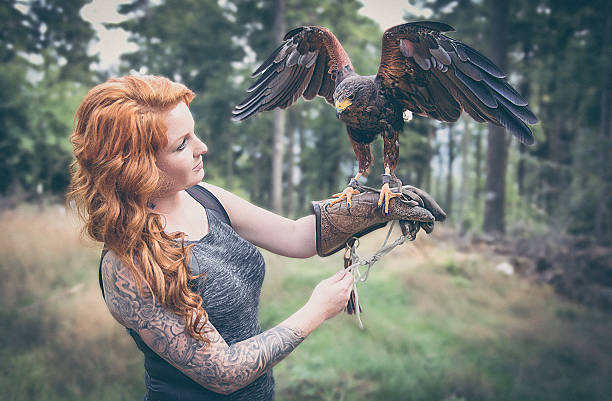 istock The Lady with the harris hawk 495268036