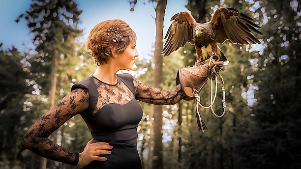 istock The Lady with the harris hawk 495268432