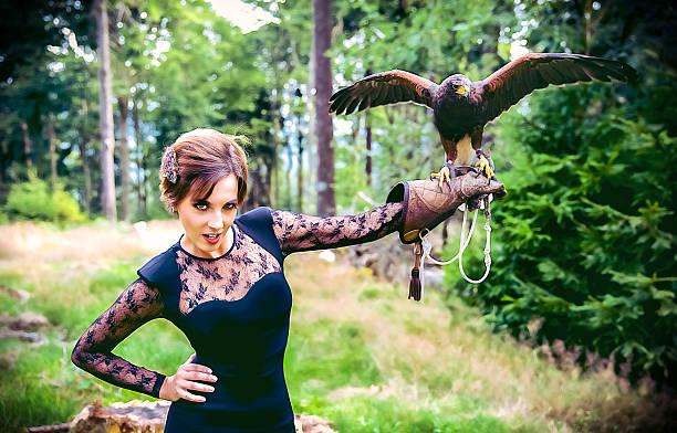 istock The Lady with the harris hawk 495268542