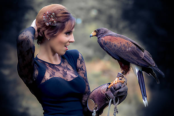 istock The Lady with the harris hawk 495269496