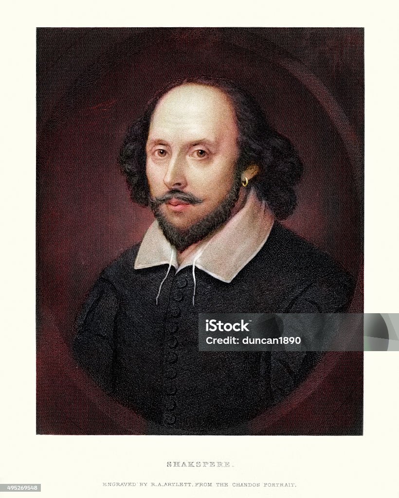 Portrait of William Shakespeare - Royalty-free William Shakespeare Stock Illustration