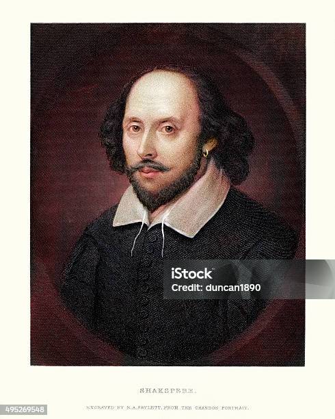 Portrait Of William Shakespeare Stock Illustration - Download Image Now - William Shakespeare, Portrait, The Past