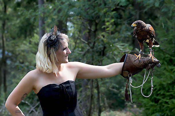 istock The Lady with the harris hawk 495269806