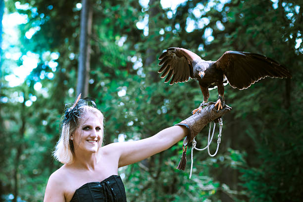 istock The Lady with the harris hawk 495270184