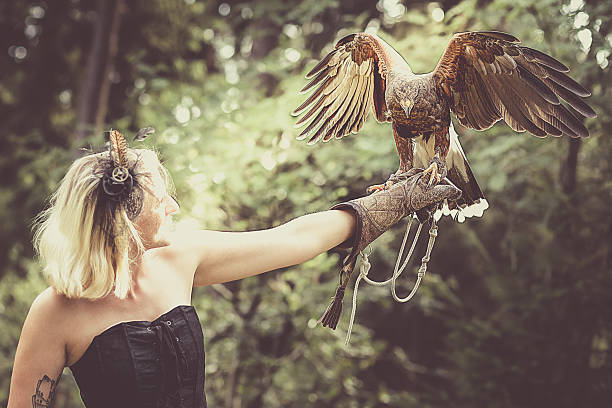 istock The Lady with the harris hawk 495270276