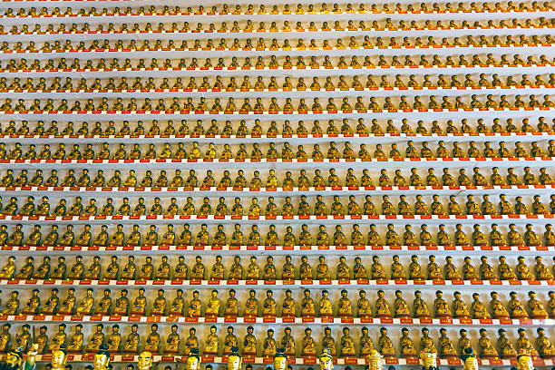 Hong Kong,China - February 21, 2012: In the temple of the 10000 buddhas in Sha Tin, Hong Kong,China Nikon D3x