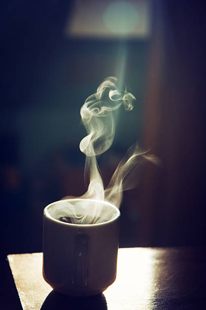 Fuming cup of coffee.