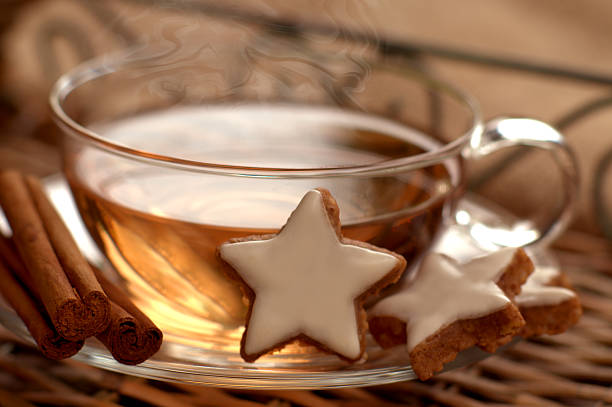 Cup of tea with cinnamon stars