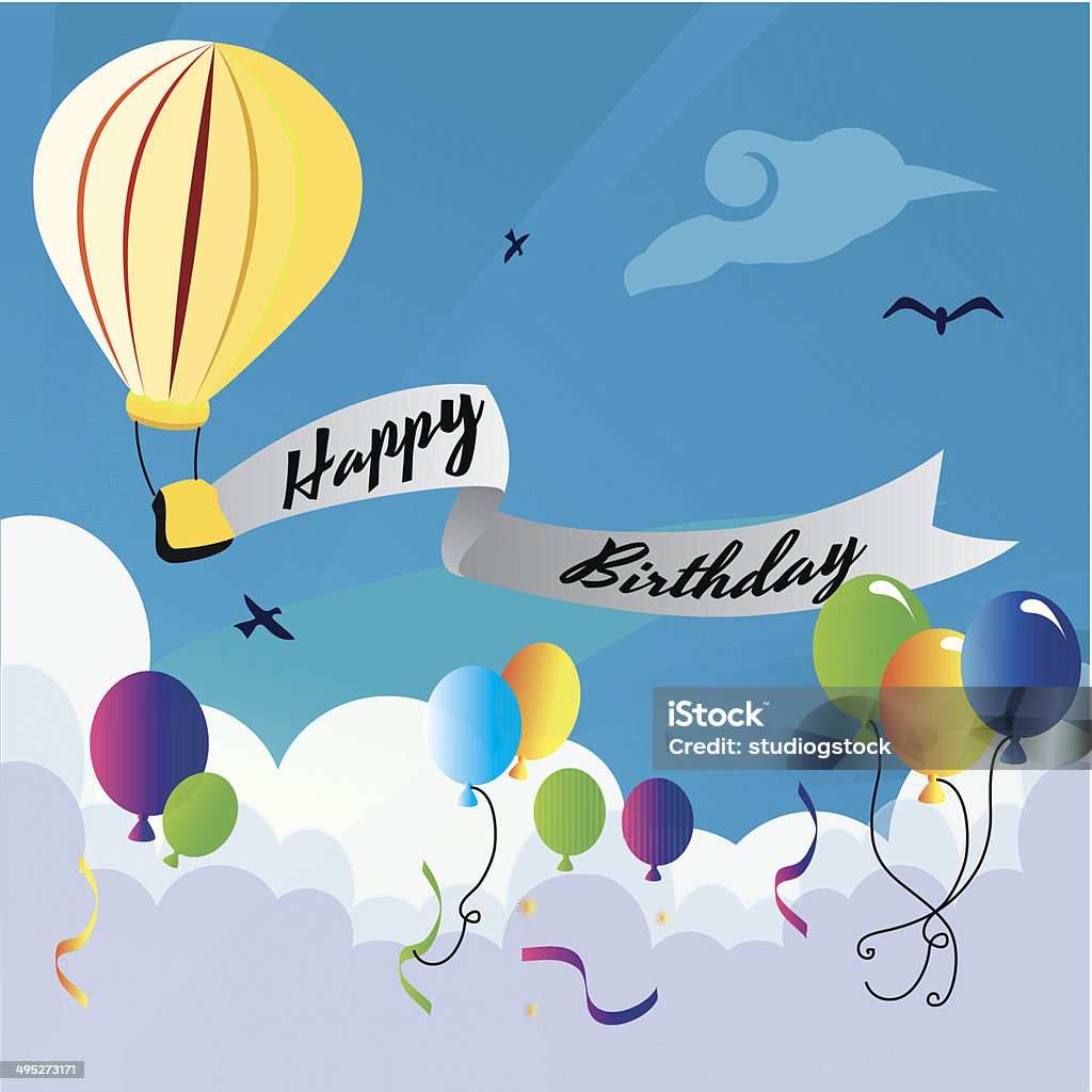 happy birthday design happy birthday design over sky background vector illustration Birthday stock vector