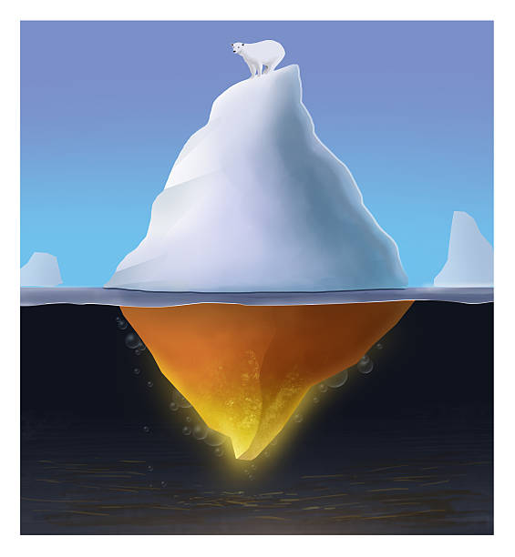 riscaldamento globale. defrosted iceberg con orso polare su - judgement day earth space ozone layer foto e immagini stock