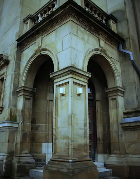 Part of a building on a corner in Toronto, Ontario, Canada.