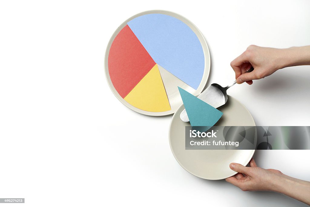 Papel diagrama circular en un plato - Foto de stock de Diagrama circular libre de derechos