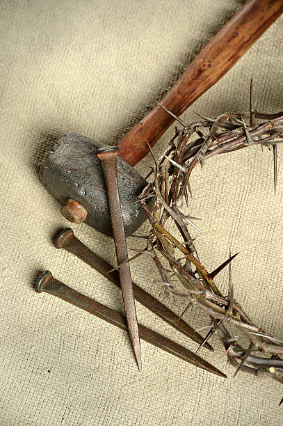 istock Crown of Thorns, Nails and Hammer 495274236
