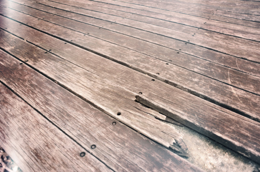 weathered plank wood deck outdoor