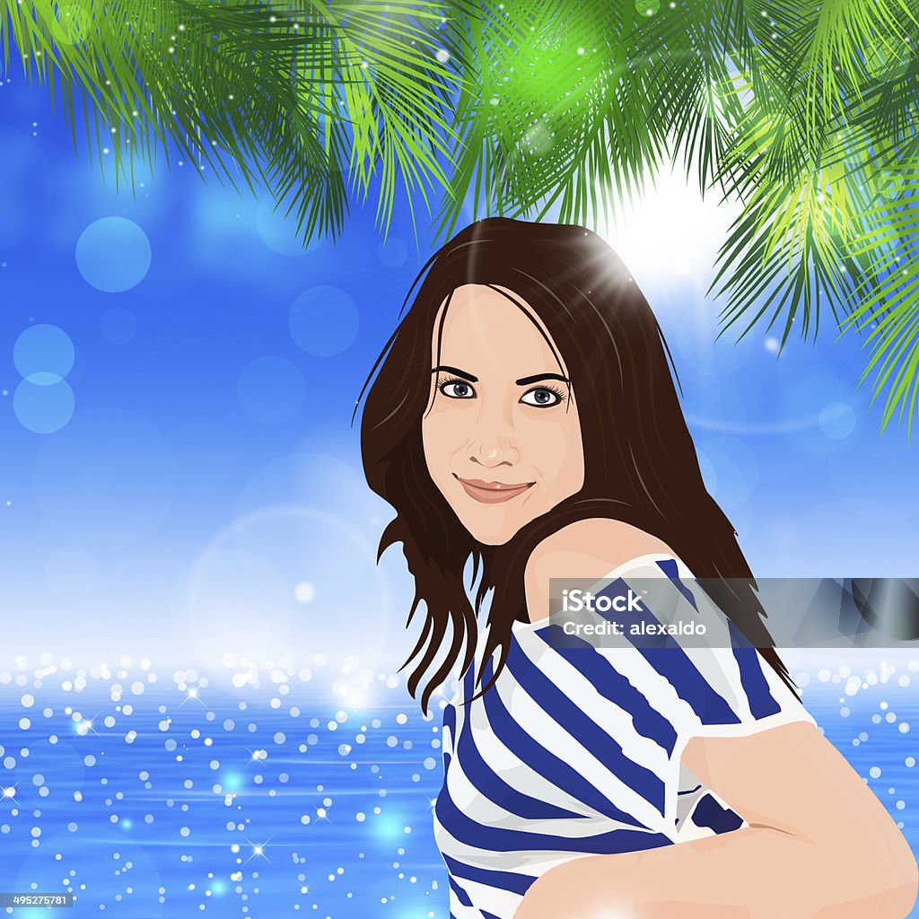 Ocean słoneczny Dziewczyna - Zbiór ilustracji royalty-free (Beach Party)