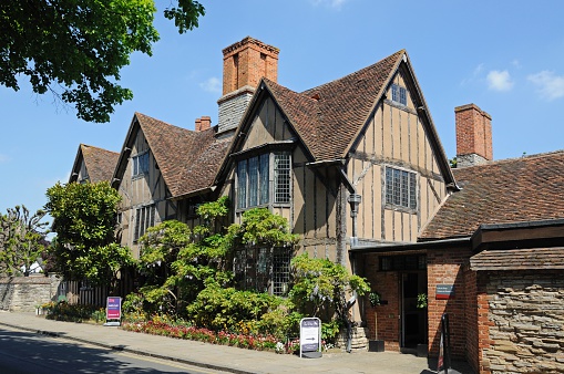 Stratford-upon-Avon - United Kingdom:  May 18, 2014:  Hall's Croft - Shakespeare's daughters house along Old Town, belonged to Susanna Hall and Dr. John Hall, Stratford-Upon-Avon, Warwickshire, England, United Kingdom, Western Europe.