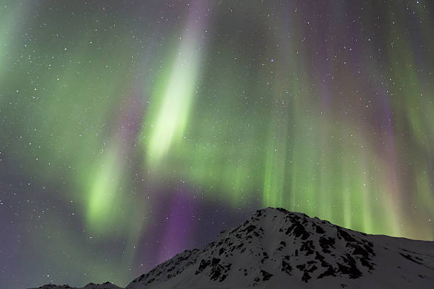 aurora borealis coloroful ダンスの光 - star shape sky star aurora borealis ストックフォトと画像