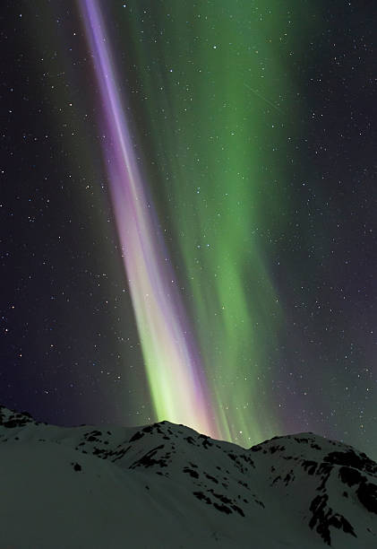 aurora borealis coloroful スパイク付き光 - star shape sky star aurora borealis ストックフォトと画像