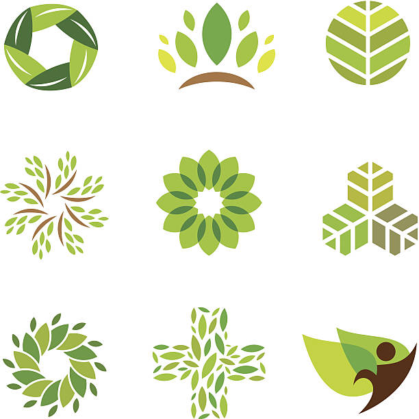 ilustrações de stock, clip art, desenhos animados e ícones de natureza verde eco ajuda cuidado de ícone de logotipo de vida saudável - green cross