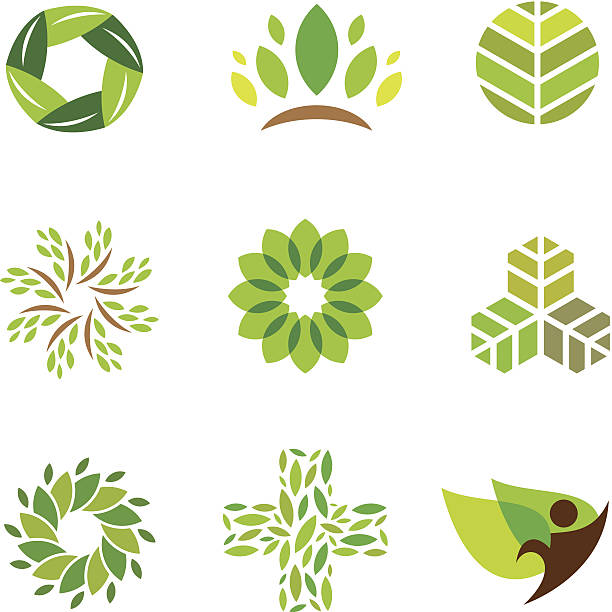 Nature green eco help care for healthy life logo icon vector art illustration