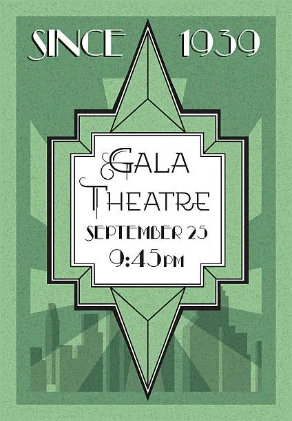 Vector illustration of Art Deco Theatre Poster