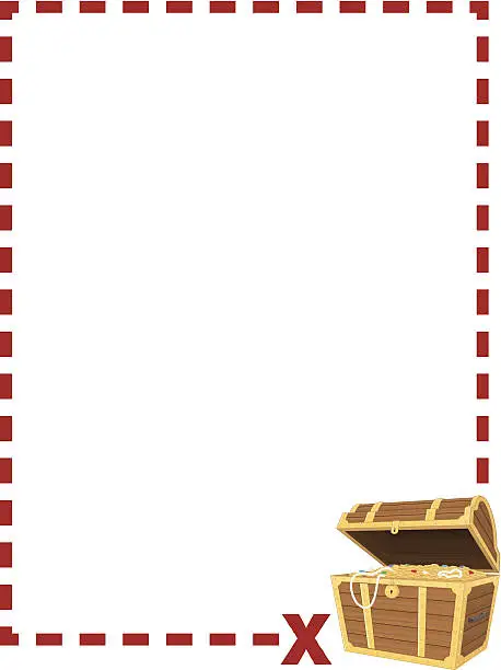 Vector illustration of Treasure Chest Border