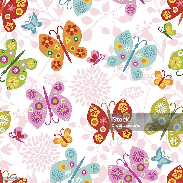 나비 패턴 나비에 대한 스톡 벡터 아트 및 기타 이미지 - 나비, 연속무늬, 계절