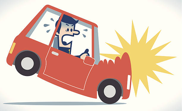 Car crash Car crash. broken car stock illustrations