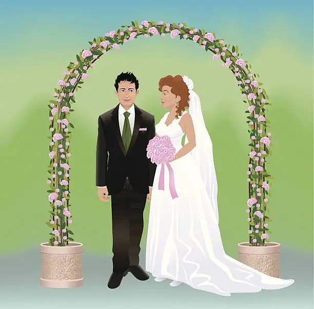 Vector illustration of Romantic Wedding
