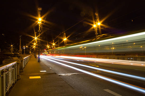 istock Tram crossing the bridge 495279573
