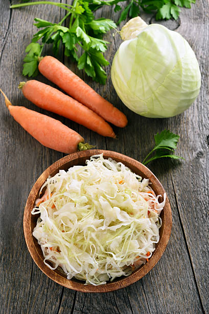 istock Sauerkraut and fresh vegetables 495289204