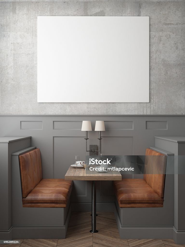 mock up poster frames in hipster interior background mock up poster frames in hipster interior background, 3D render 2015 Stock Photo