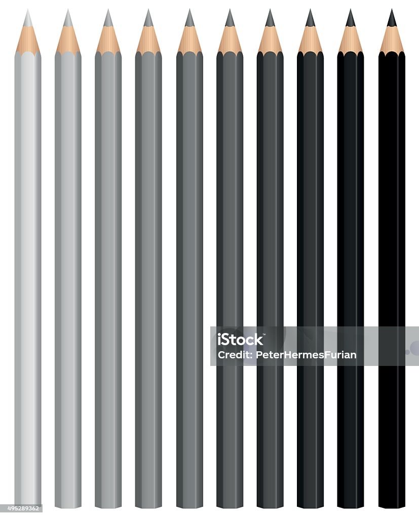 Pencils Charcoal Crayons Grayscale Black Set Stock Illustration - Download  Image Now - Shade, Pencil, Gray Color - iStock