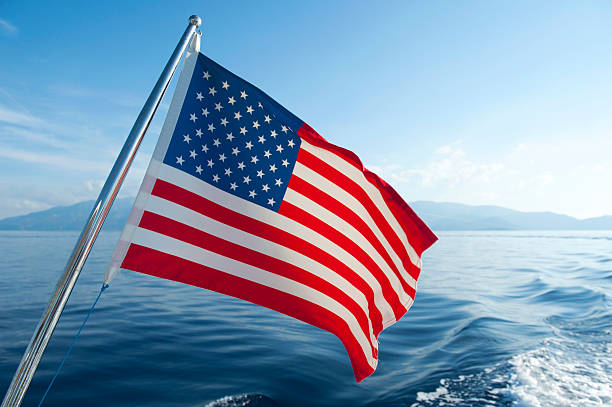 istock American flag on boat 495289606