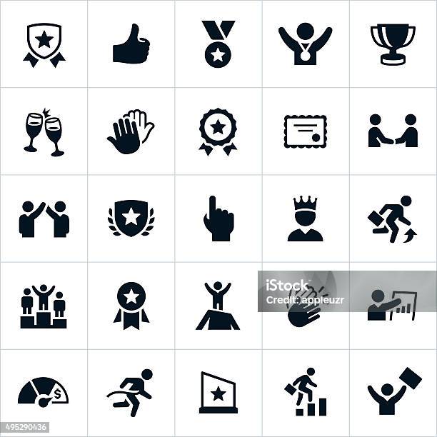 Business Award And Recognition Icons Stock Illustration - Download Image Now - Icon Symbol, Award, Winning