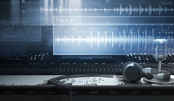 Sound Studio and Tracks stock photo