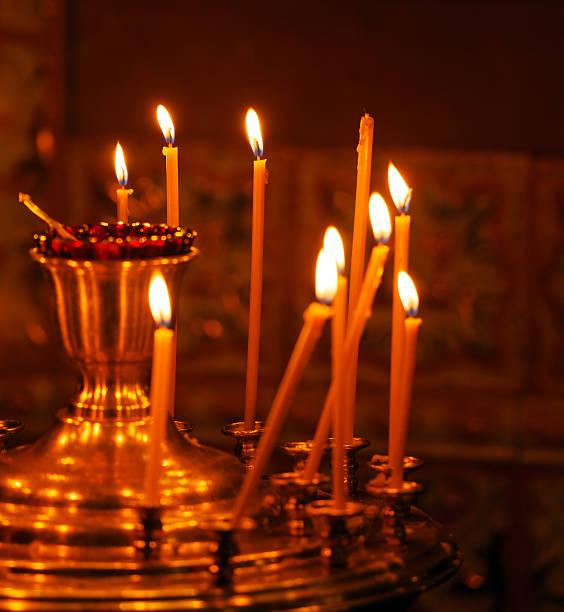 istock Candles Burning in Orthodox Church 495292010
